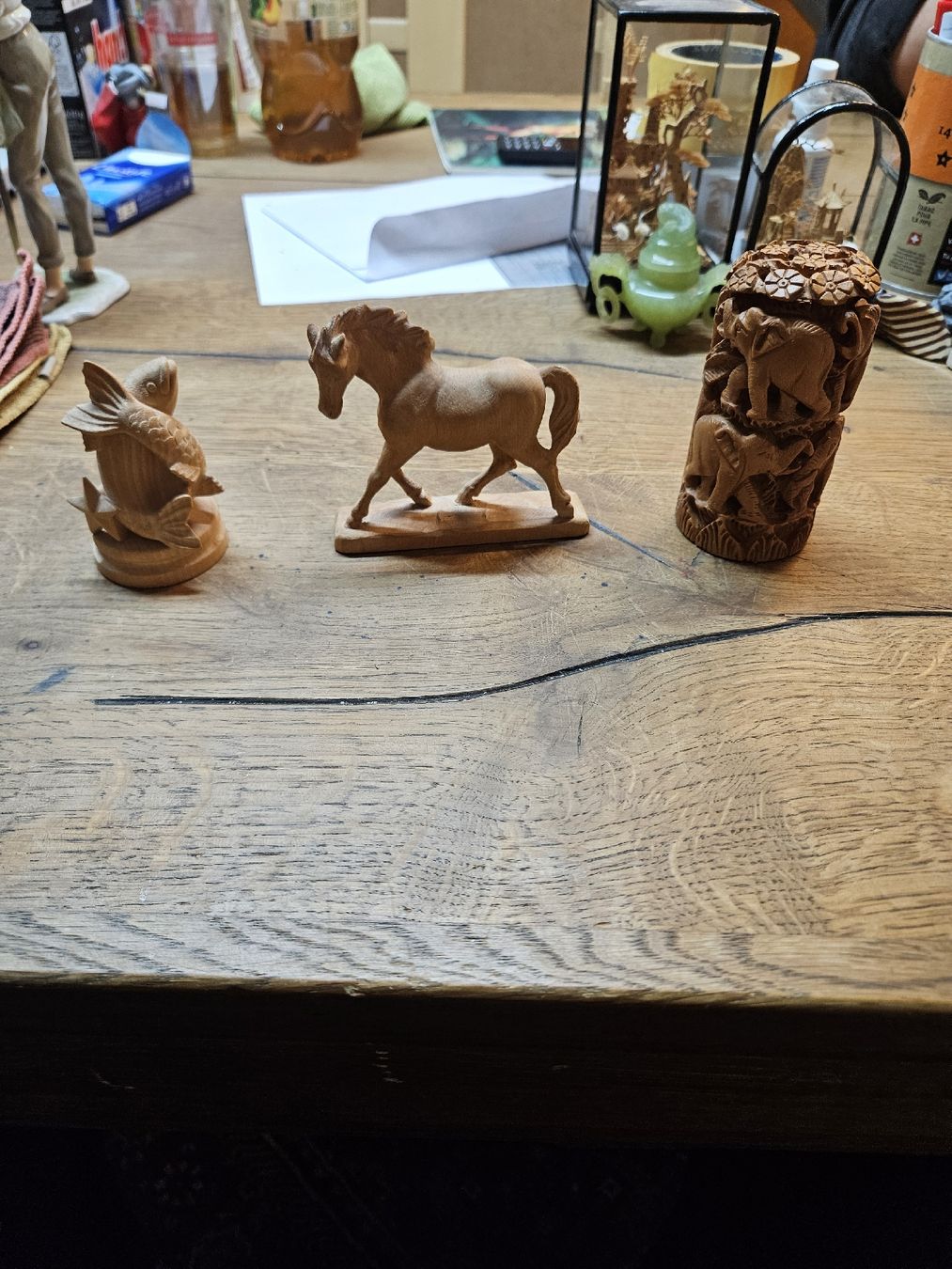 Figuren: 3 Hand geschnitzte Holz figuren (i1) – Gebraucht aus Rorschach von TimelessTrading