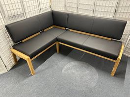 Eckbank LEA Wildeiche massiv 140 x 190 cm mit Federkernsitz