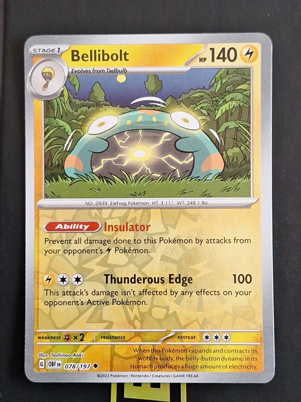 Pokémon Carte collezionabili: Bellibolt - Pokemon Reverse Holo Obsidian Flames – Usato da Altstätten SG venduto da GGsGameshop