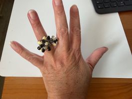 Bague Fantaisie Swatch 2004 noir et beige
