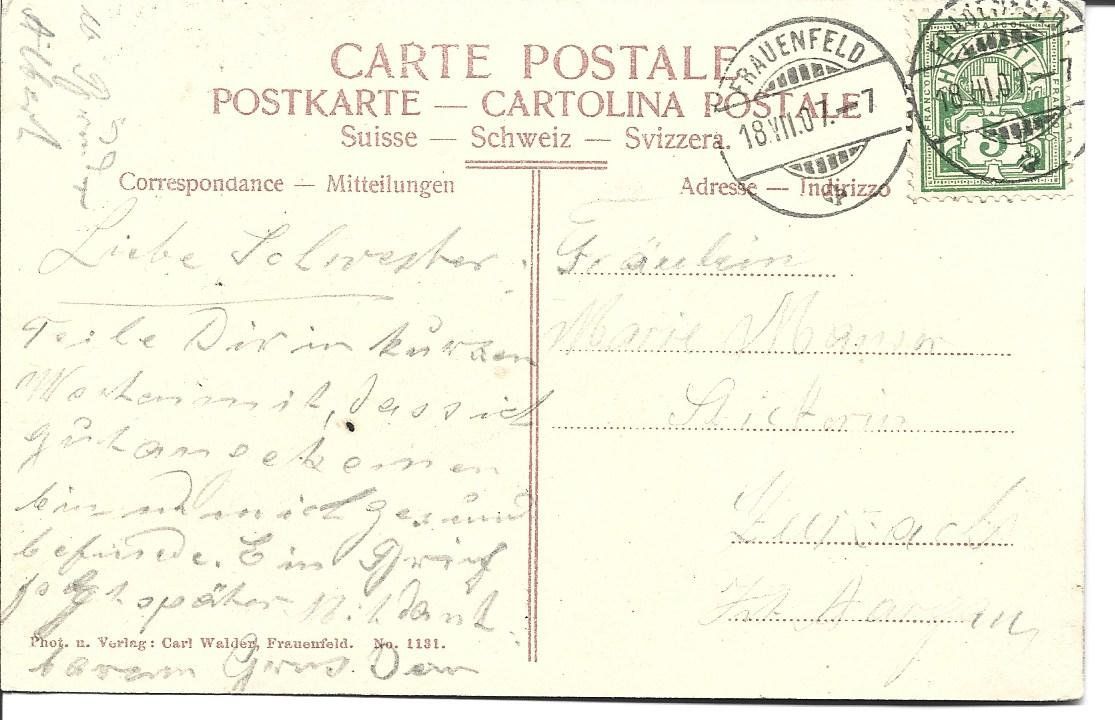 Cartoline postali: AK  Frauenfeld – Usato da Appenzell venduto da mai25 1