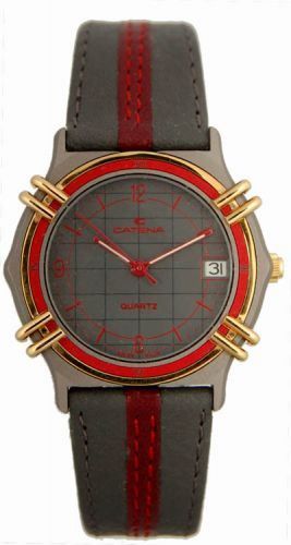 Orologi di tendenza: CATENA Boulevard, Quartzuhr grau-rot – Nuovo e nell'imballaggio originale da Basel venduto da Uhren-Basel