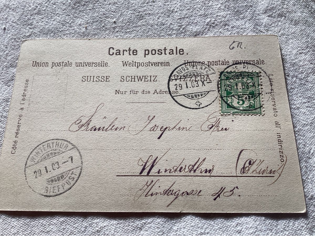 Ansichtskarten: Davos bobsleigh 1903 – Gebraucht aus Luc (Ayent) von Rebouille 1