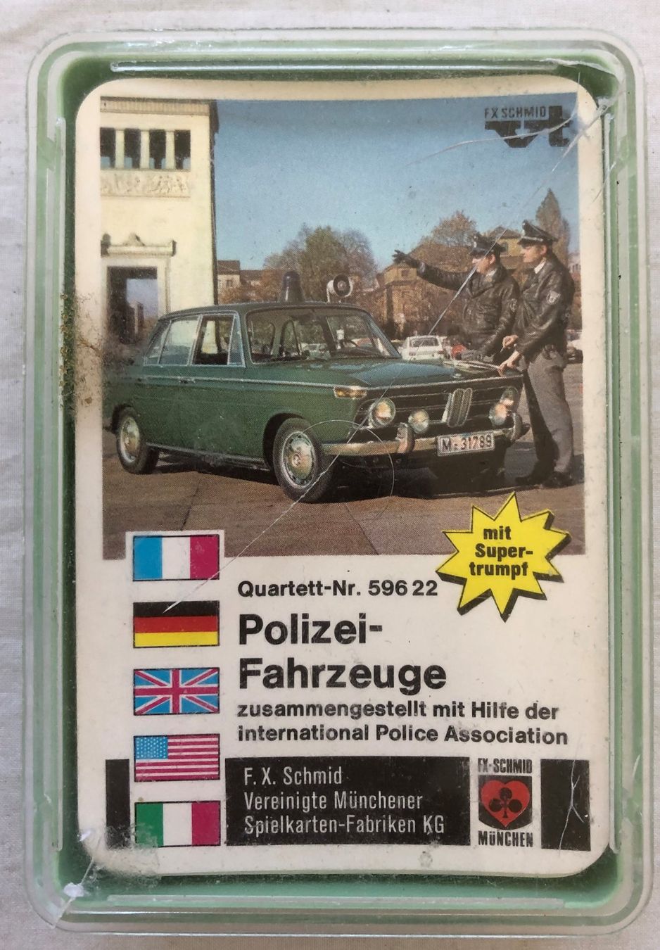 Giochi: Quartett - Polizeifahrzeuge - FX Schmid - 1972 – Usato da Schaffhausen venduto da durruti