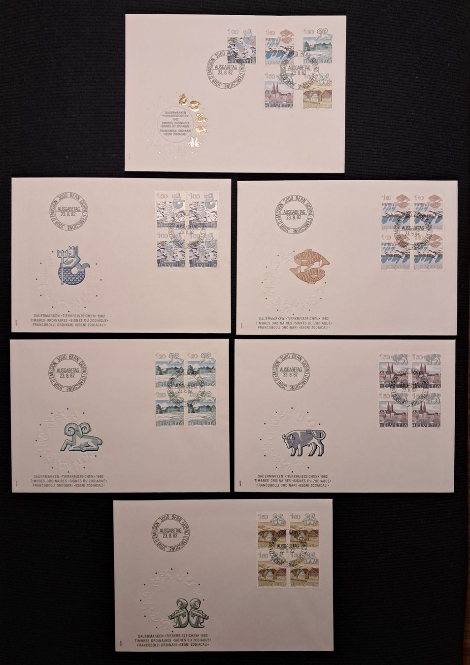 Tutti i francobolli: 6 FDC - ET 23.8.82 – Usato da Ponto Valentino venduto da giorgia06