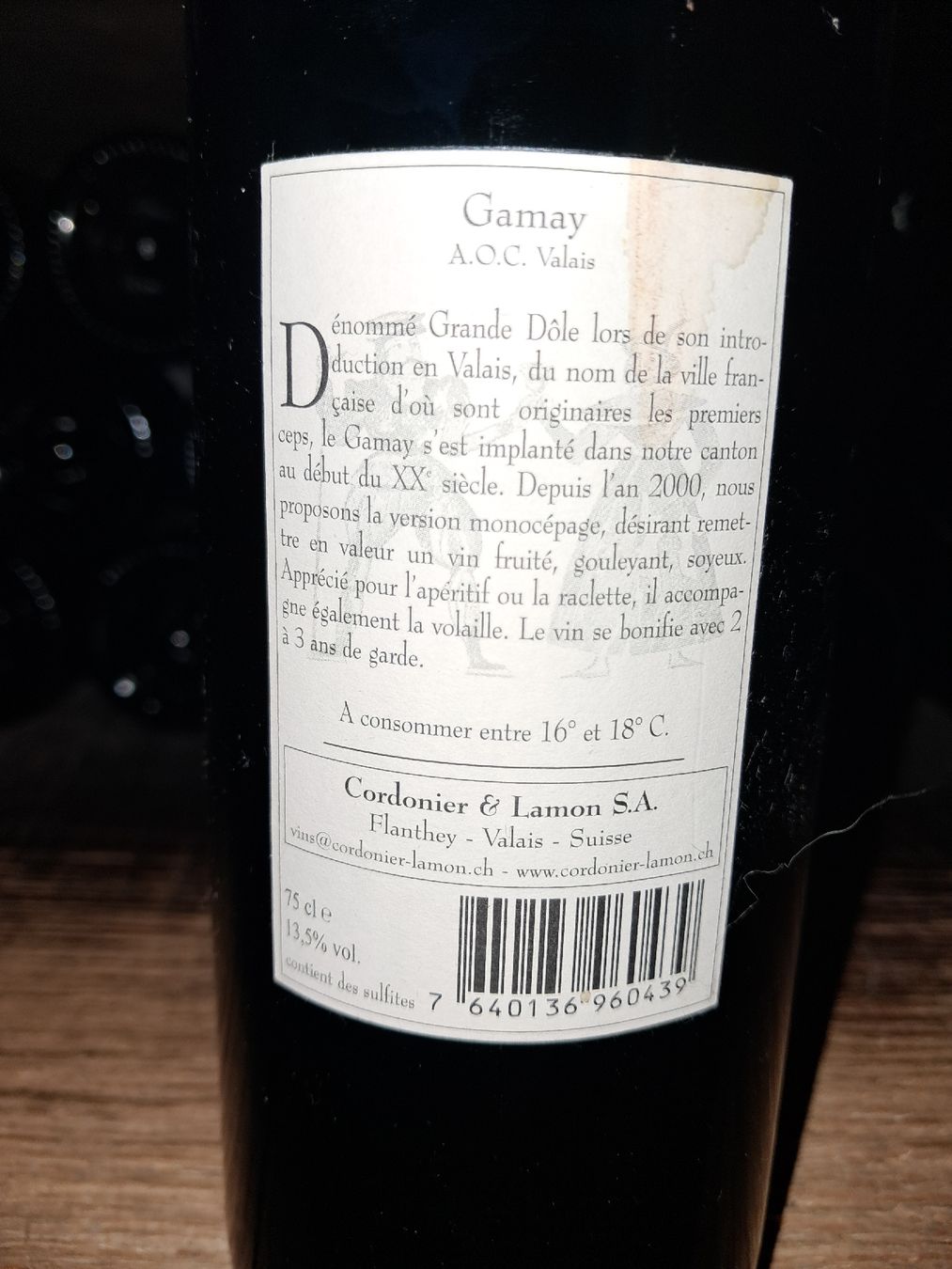 Vino: Gamay "Le Patricien" - AOC Valais 2014 – Nuovo e nell'imballaggio originale da Le locle venduto da juliensaran 4