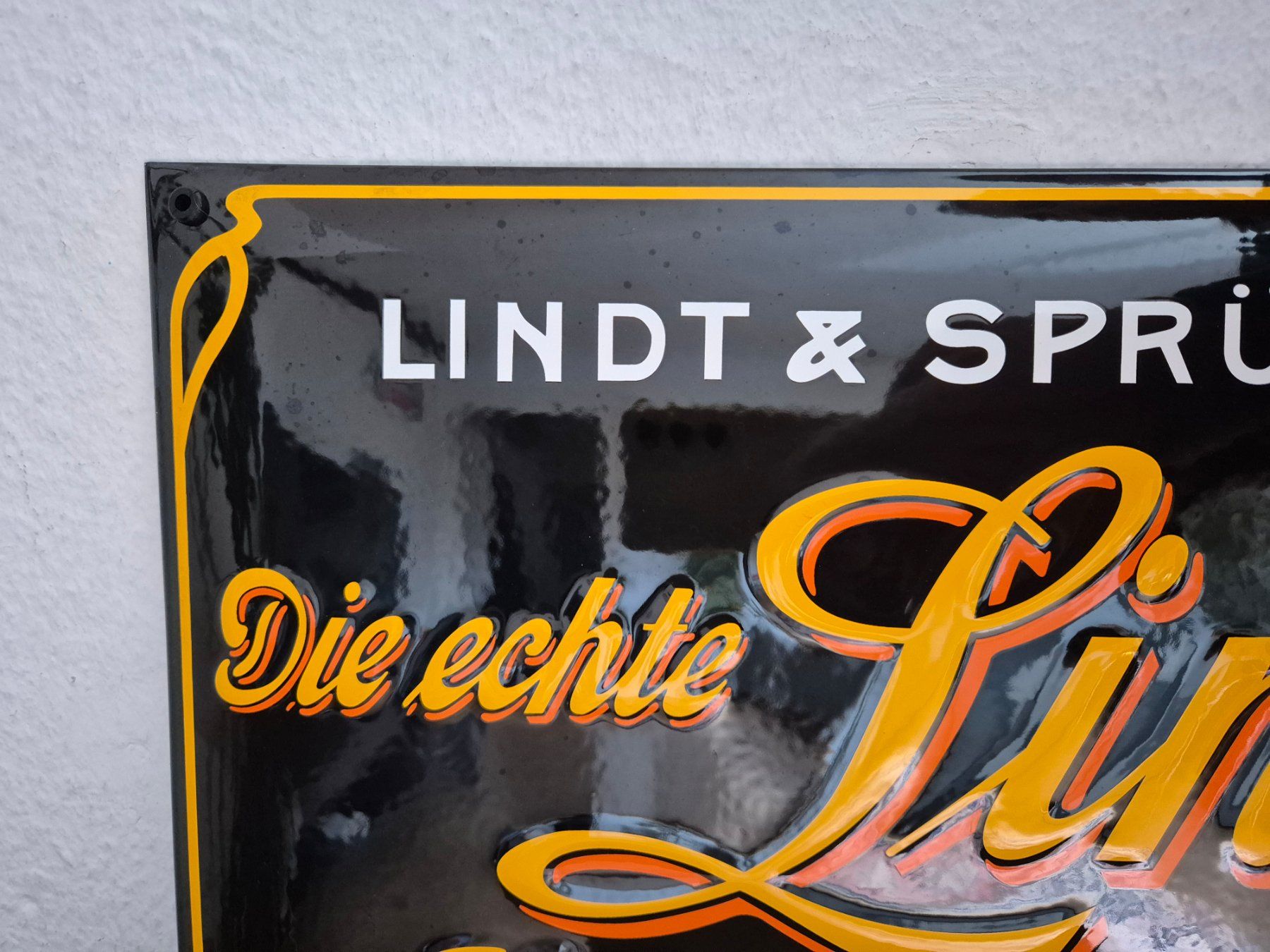 Lindt Insegne: Emailschild Lindt & Sprüngli Chocolade Emaille Schild Retro – Nuovo (secondo la descrizione) da Schaffhausen venduto da pfanis09 1