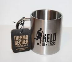 „Fussball“ Thermobecher Edelstahl neu