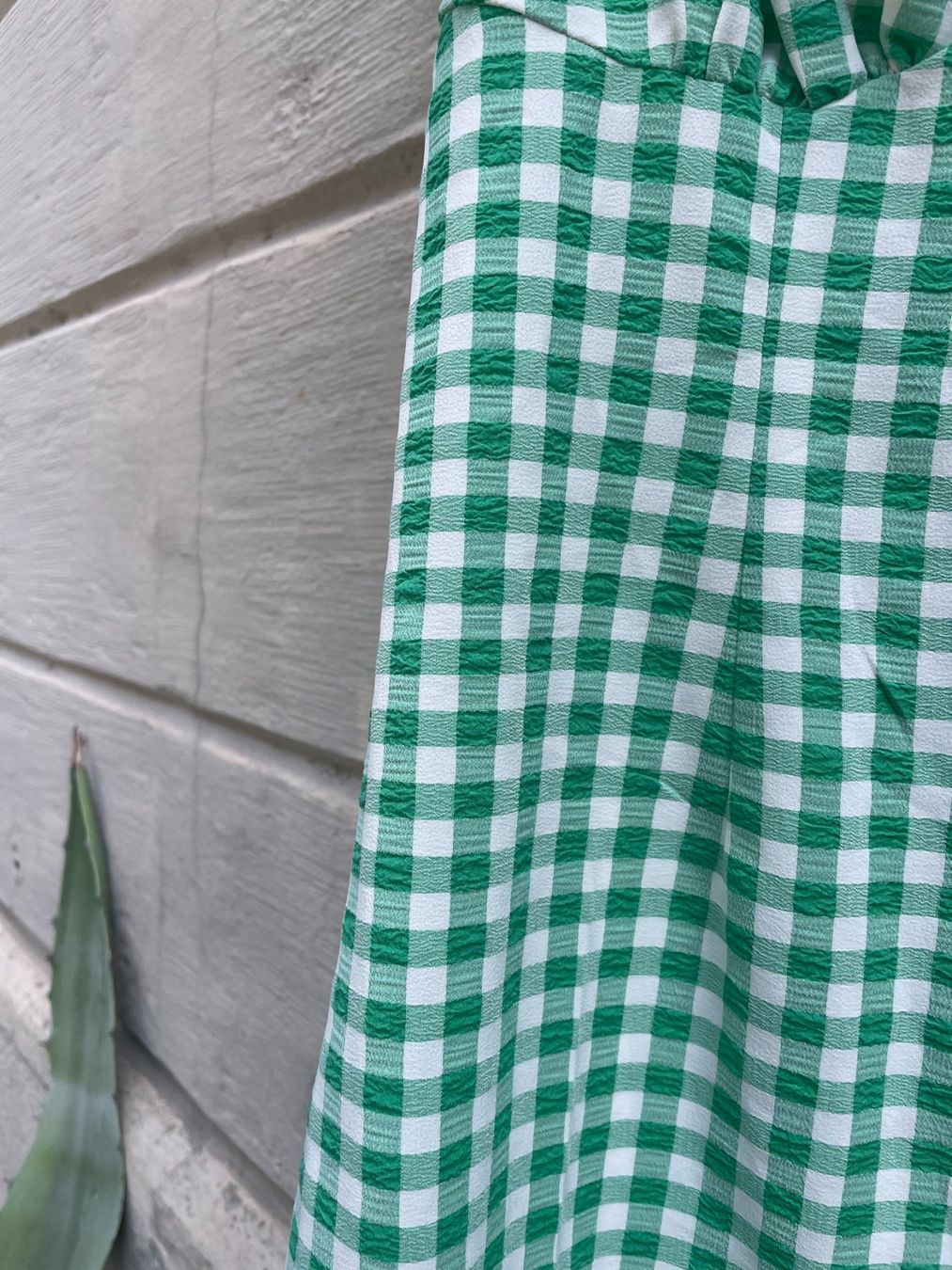 H&M Vestiti: Green gingham puff-sleeve dress – Usato da Zürich venduto da Chiara.la 1