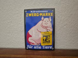 Emailschild Brockmanns Futter Schwein Logo Emaille Schild