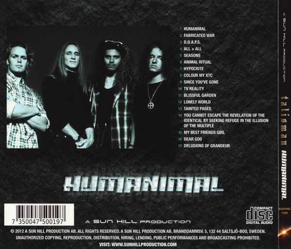 CD: Talisman – Humanimal Deluxe Edition Digipak – Usato da Gingins venduto da Demonseed 1