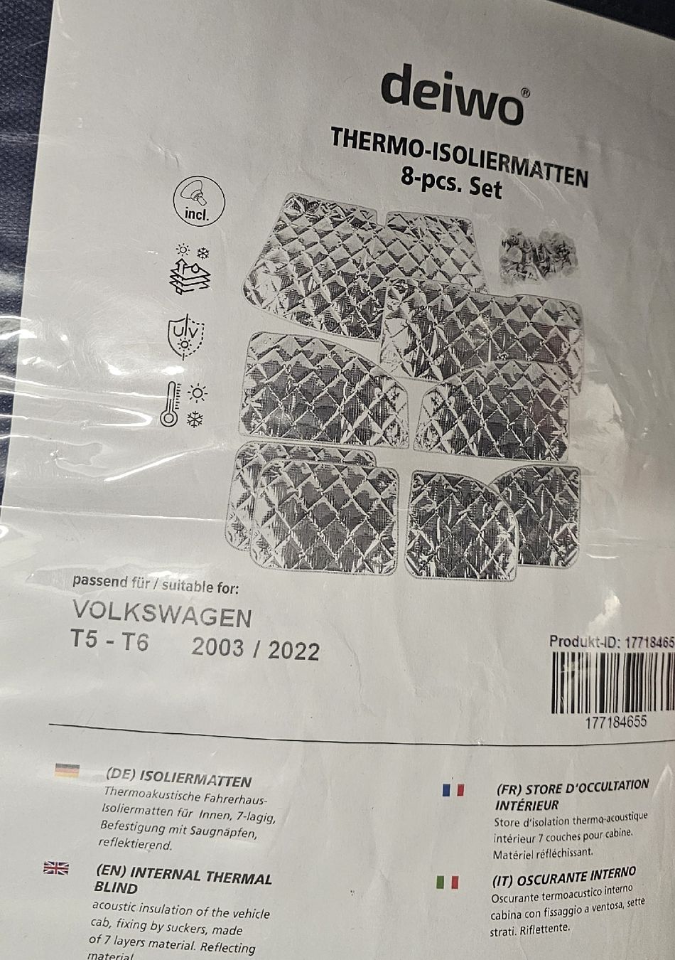 VW Tutti pezzi di ricambio auto: Thermoisoliermatten VW T5 und T6 – Usato da Derendingen venduto da Panamera1211 1