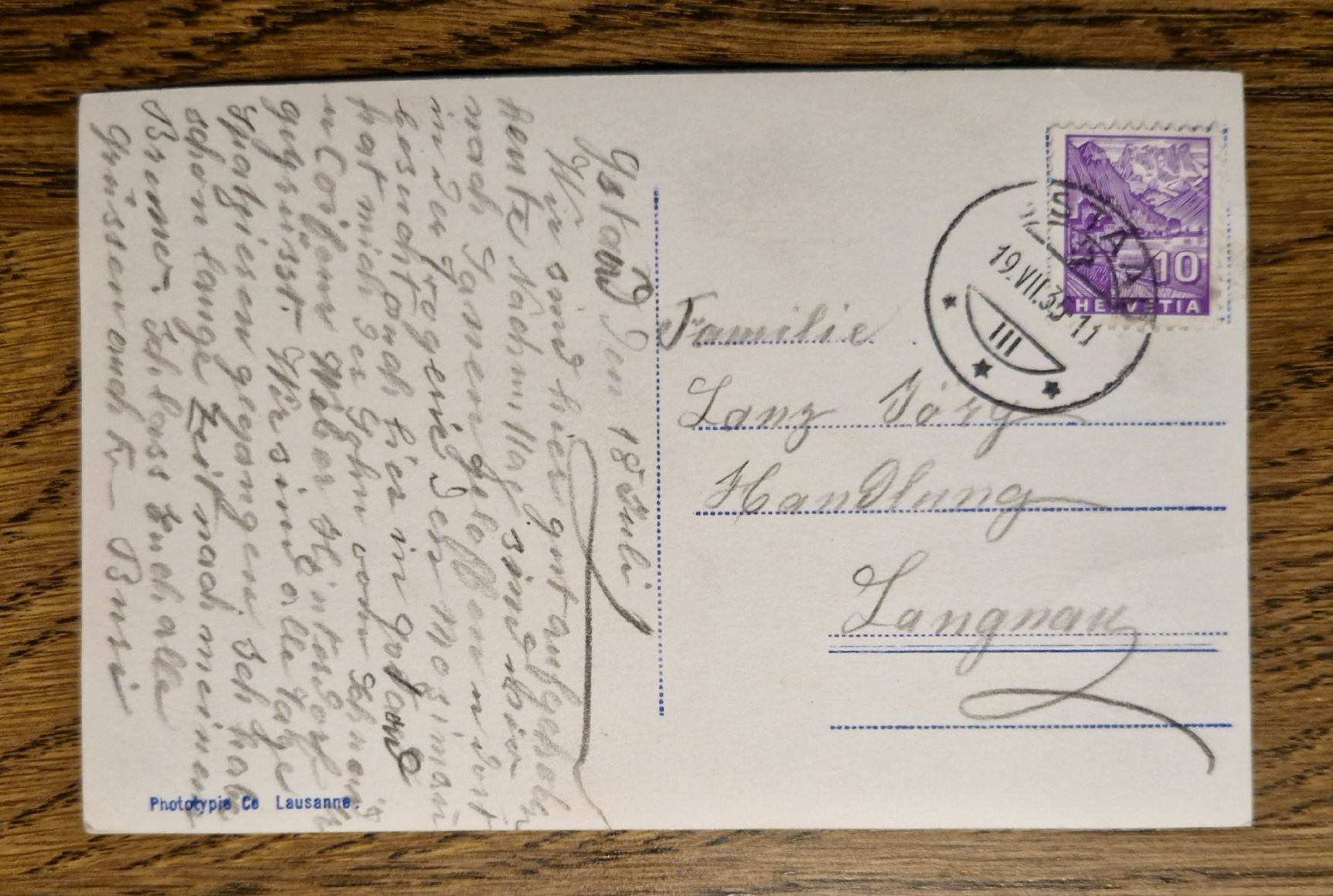 Cartoline postali: Hotel Gstaad Palace 1935 – Usato da Ebikon venduto da Donar50 1