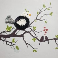 1 Stück Vogel Spatz (R) gehäkelt , crochet, uncinetto 788
