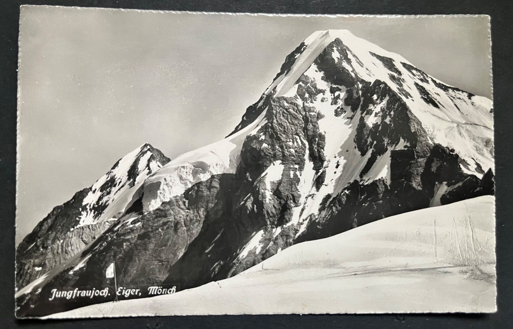 Cartoline postali: Eiger und Mönch vom Jungfraujoch aus, ca. 1940 – Usato da Ostermundigen venduto da DaxKarten-75