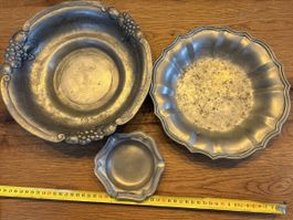 2 Schüssel & 1 Aschenbecher Zinn - Versand möglich