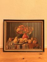 Stilleben mit Blumen und Früchten, Öl auf Leinwand