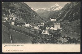 Wassen, Ortsansicht aus der Vogelschau