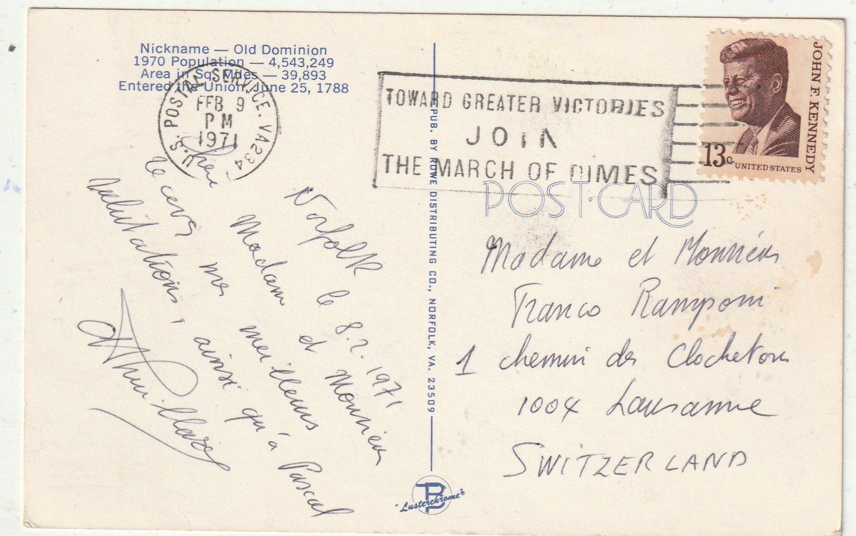 Cartoline postali: Virgina – Usato da Lumbrein venduto da made02 1