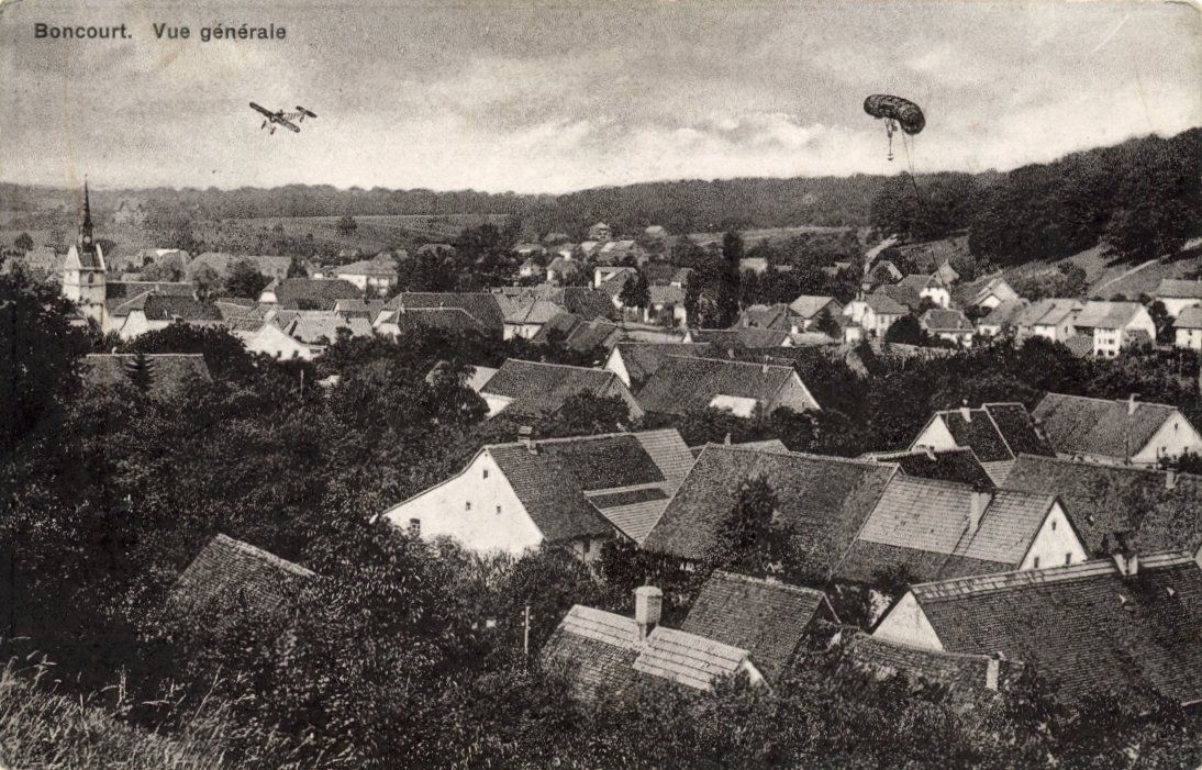 Ansichtskarten: Boncourt  JU   et avion – Gebraucht aus Brig von Valcards54