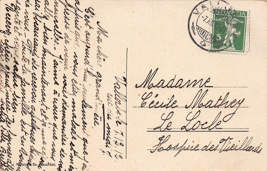 Cartoline postali: Vallorbe, vue générale, circulée 1912 – Usato da Frauenfeld venduto da POML 1