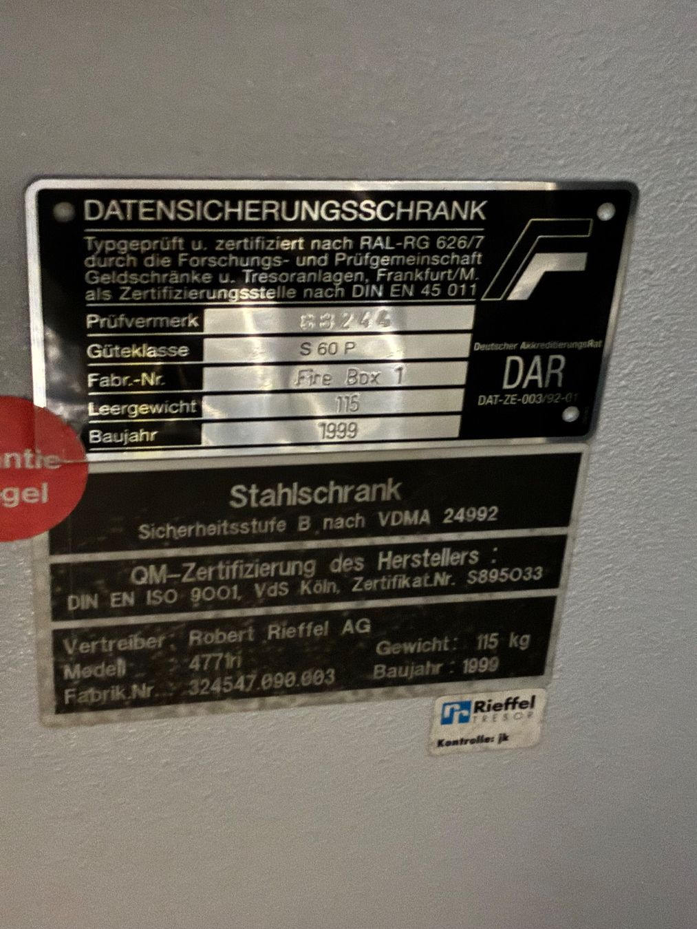 Tresor: Kassenschrank Rieffel – Gebraucht aus Lachen SZ von reki54 2