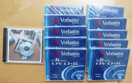 10 Stück VERBATIM DVD+R 4,7GB RW + 1 HP DVD+R RW Fabrikneu