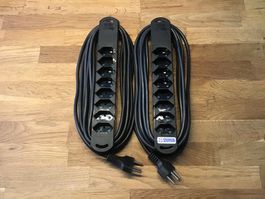 2x Steckdosenleiste Steba Steffen Variabl schwarz 8x T13, 5m