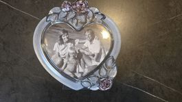 Cadre photo cœur en verre, idéal pour la fête des mères