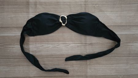 🆕 Bandeau-Bikini-Top - M - mit goldener Struktur-Schnalle