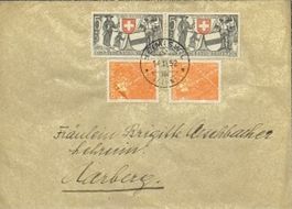 Briefumschlag Schweiz 1952 frankiert guter Zustand