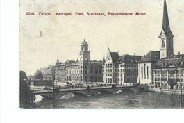 Zürich,  Metropol Post Stadthaus Fraunmünster Meise 1910