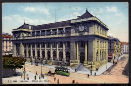 Geneve, Hotel des Postes, Strassenbahn 1916