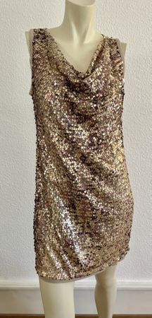 Blacky Dress Berlin Pailletten Kleid Gr. 36 Gold 💎