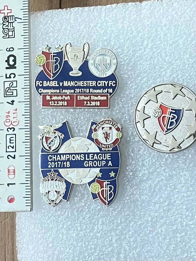 FC Basel Placchette & Badge: FC BASEL 1893 - CHAMPIONS LEAGUE PINSET – Usato da Basel venduto da lagavulin02 1