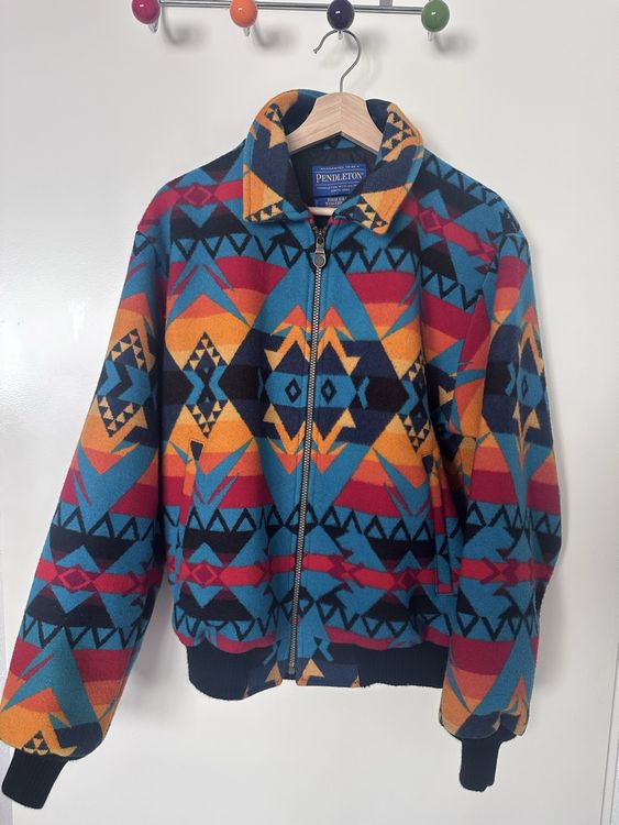 Pendleton Wool Bomber Jacket, Aztec Geometric Pattern Size S (Neu ...