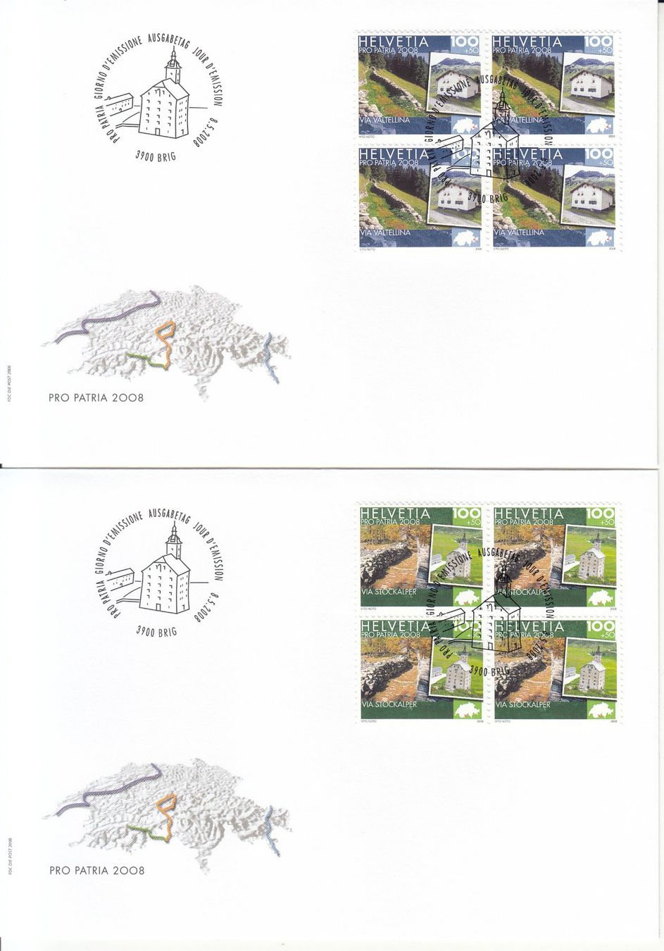 Tutti i francobolli: SBK B300 - B303 im 4er-Block FDC – Usato da Bürglen TG venduto da StampGraf 2