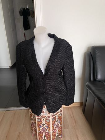 Blazer Marc Cain noir texture relief  42  lisez les mesures