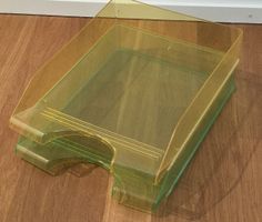 Dokumentenablage Kunststoff gelb / grün transparent
