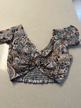 Paisley Crop Top Boho Style Gr. L
