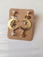 Mond und Sterne Ohrclips asymetisch funkelnd neu! ✨🌙