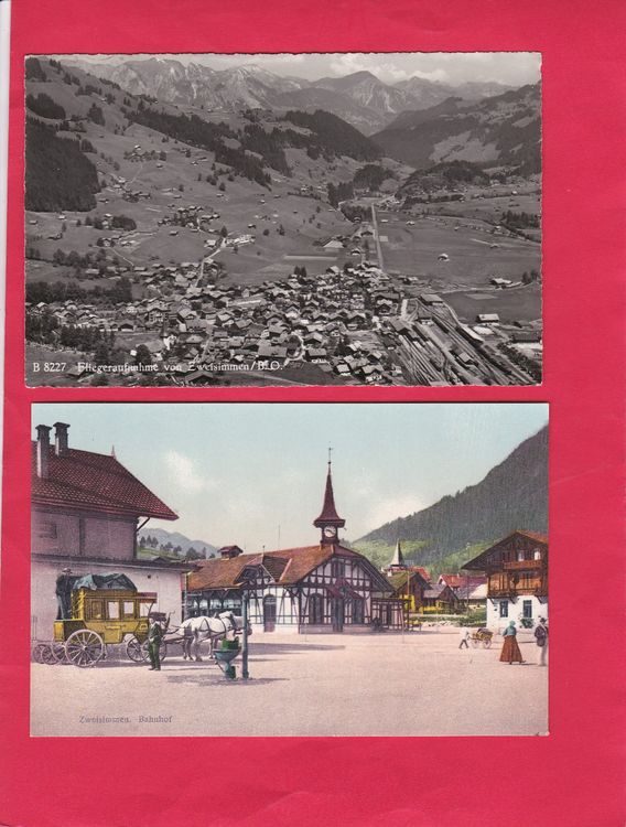 6 Ansichtskarten Zweisimmen, Bahnhof, Flugaufnahme... Kaufen auf Ricardo