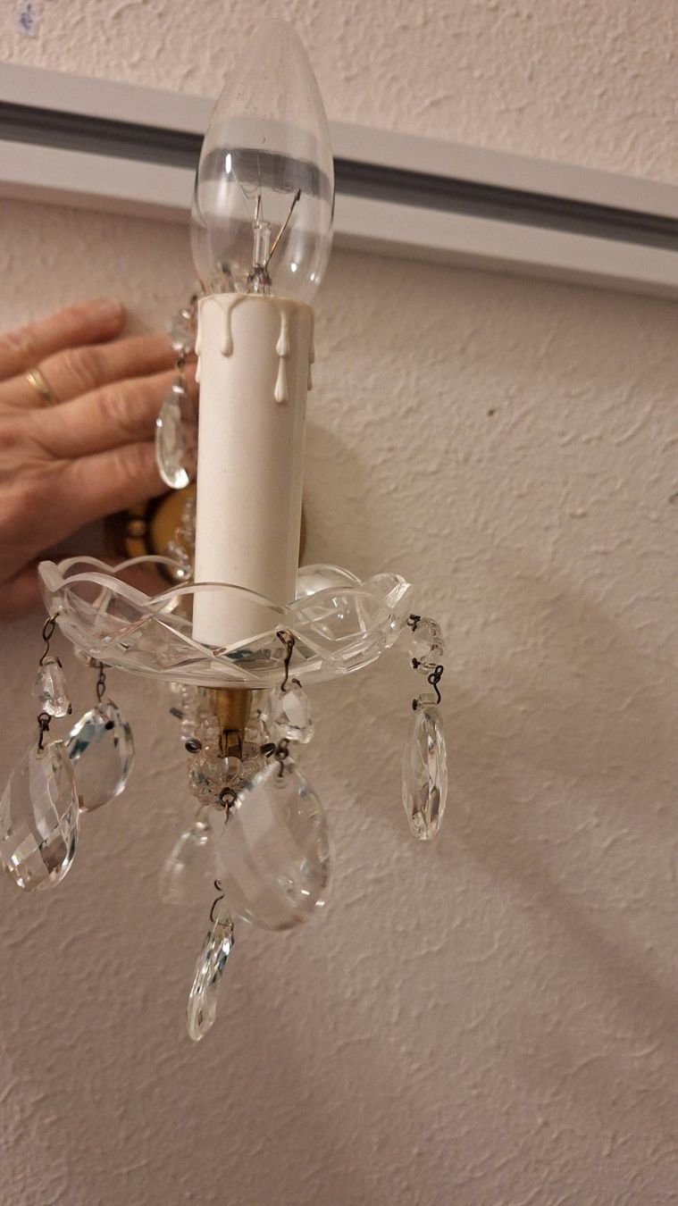 Lampade: kleines Wandlämpchen  , mit Kristallen – Usato da Dornach venduto da majo8689 1
