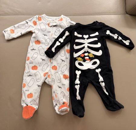 Baby Bodysuits 2-Pack Carter's 6m Halloween Skeleton Pumpkin