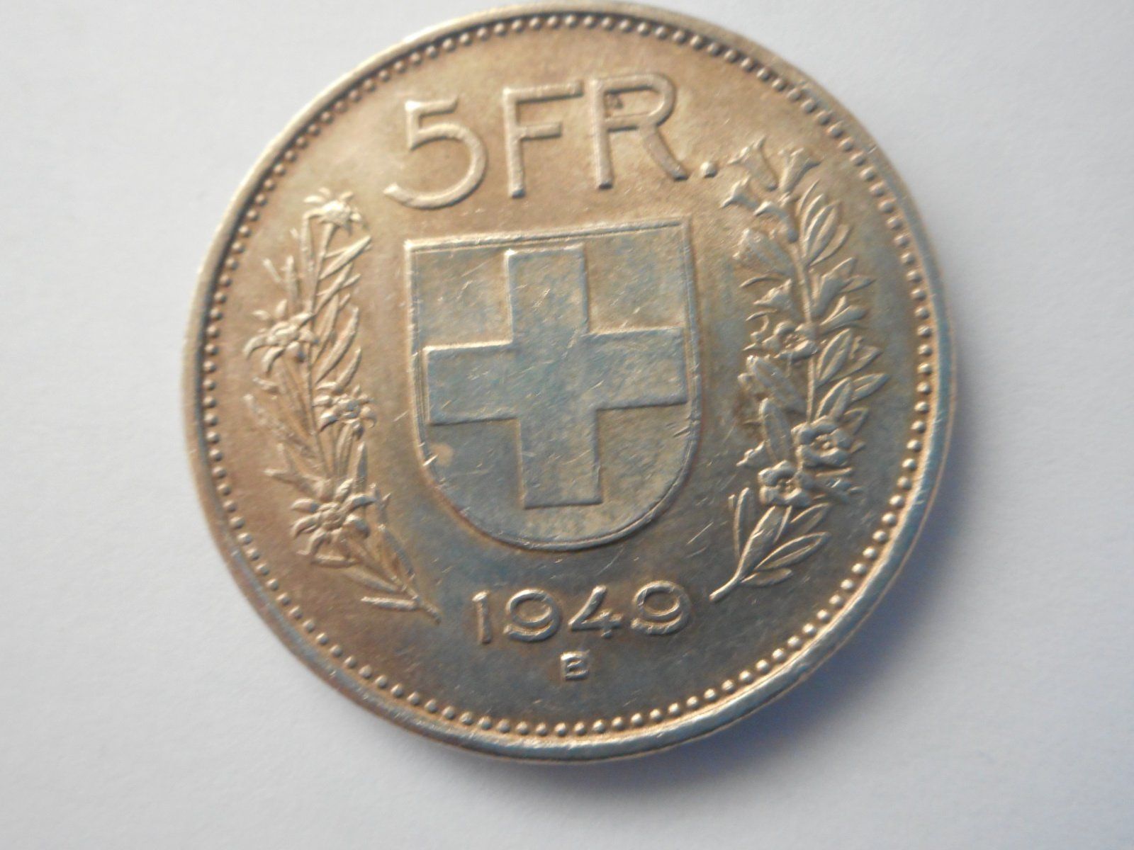 Tutti le monete: 5 Fr. 1949 silber  gute Erhaltung – Usato da Kriegstetten venduto da pizlad2010 1