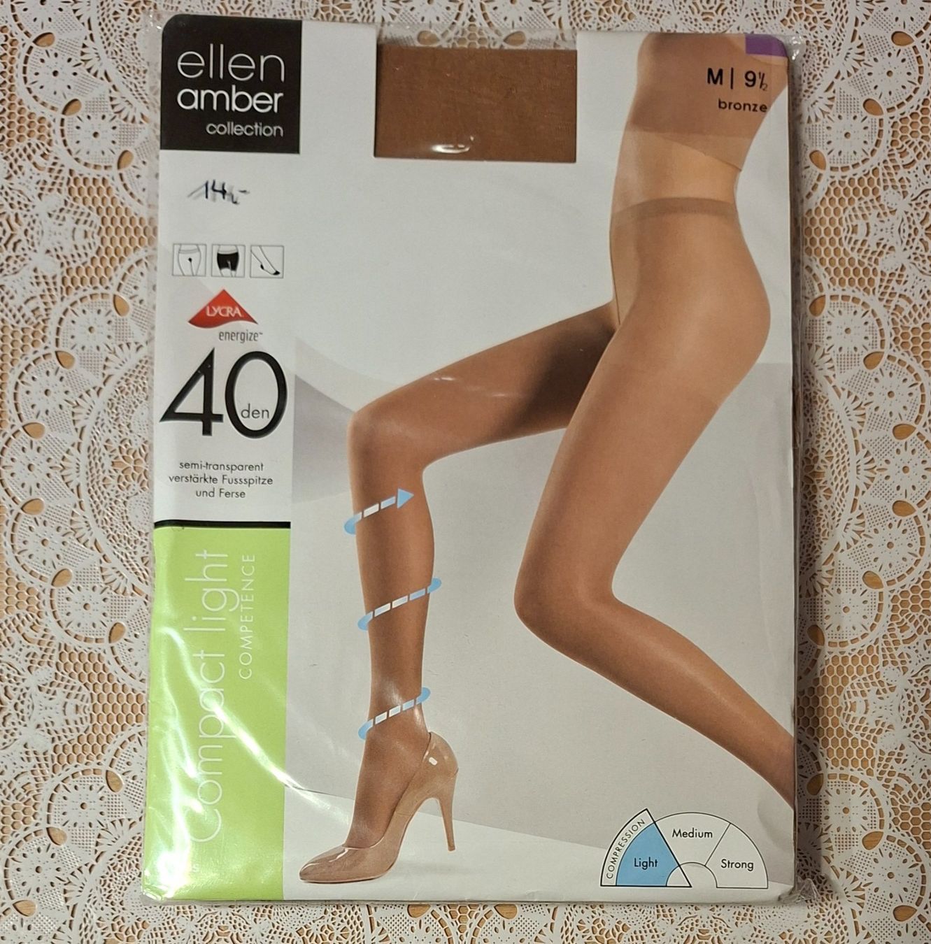 Ellen Amber Calze & Collant: Ellen Amber Compact Light Strumpfhose 40den Gr.M Bronze – Nuovo e nell'imballaggio originale da Amriswil venduto da Celini3