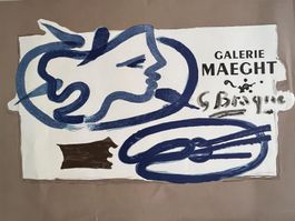 Georges BRAQUE Original- Lithographie Plakat Maeght um 1960