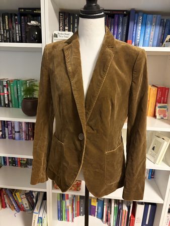 Sisley Benetton Damen Samt-Blazer Braun – IT 44 / DE 38 – 