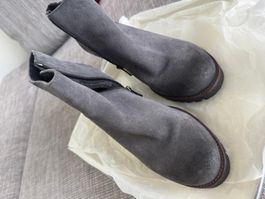 Klassische Stiefeletten - echtes Leder (grau), Marco Tozzi
