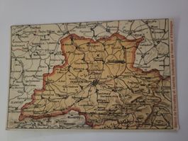 Ansichtskarte Landkarte Bezirk Porrentruy gelaufen 1919 R5F
